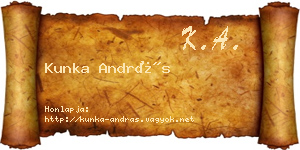 Kunka András névjegykártya
